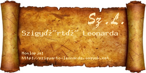 Szigyártó Leonarda névjegykártya